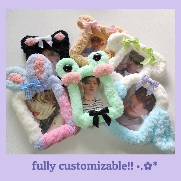 Fuzziez || Bear Puppy Dog Cat Kitty Frog Penguin Bunny Rabbit Furry Plushie Soft Photocard Holder Toploader