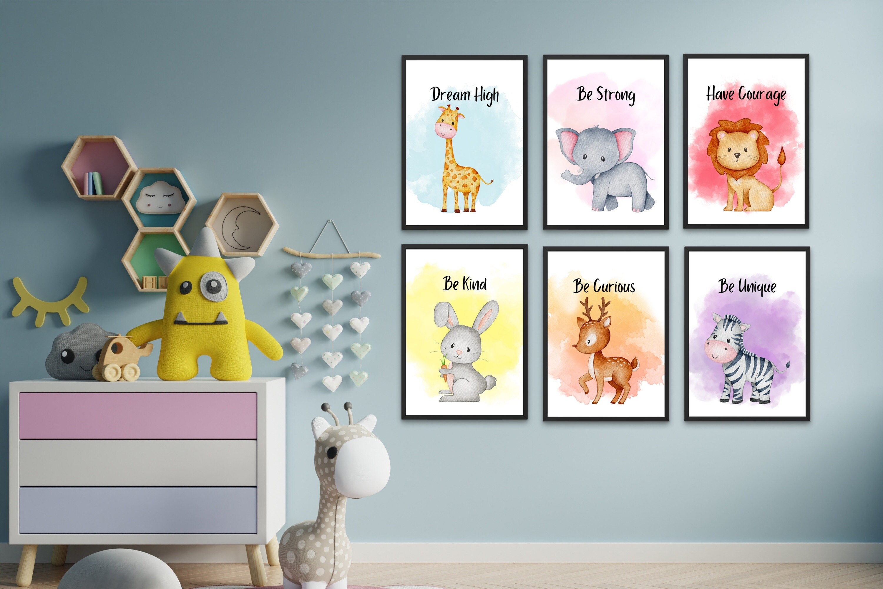 Nursery Prints Baby Animal Nursery Decor Kids Room Decor Etsy