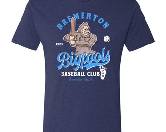 Retro Bigfoot Baseball T-Shirt, Bremerton Bigfoots Triblend Tee