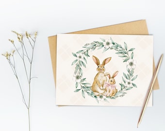 Easter Pregnancy Announcement Post Card - I'm Pregnant digital download for husband & grandparents - Gender Neutral - Happy Mail - Bunny