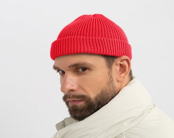 Fisherman beanie / Trawler hat / Docker cap / Knit beanie  / Knitted hat handmade