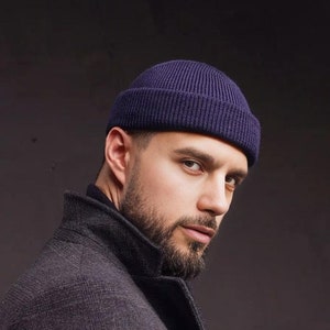 Fisherman hat / Men beanie / Docker cap / Knit beanie  / Knitted hat handmade / Trawler hat