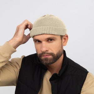 Fisherman hat / Men beanie / Mens hat / Knit beanie  / Knitted hat handmade / Trawler hat