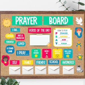 Kinder Gebetsboard Starter Kit | Gebetstafel Vorlage für Kinder, Gebetskarten, Christian, Bibelarbeit