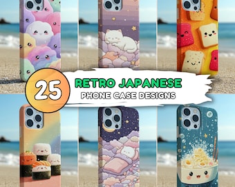 Retro Japanese Phone Case Designs: Sublimation Bundle (Digital Download)