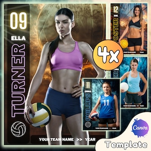 Canva Volleyball Banner Template to Create Custom Posters Senior Banners Volleyball Poster Canva Sport Template Volleyball Photo Template