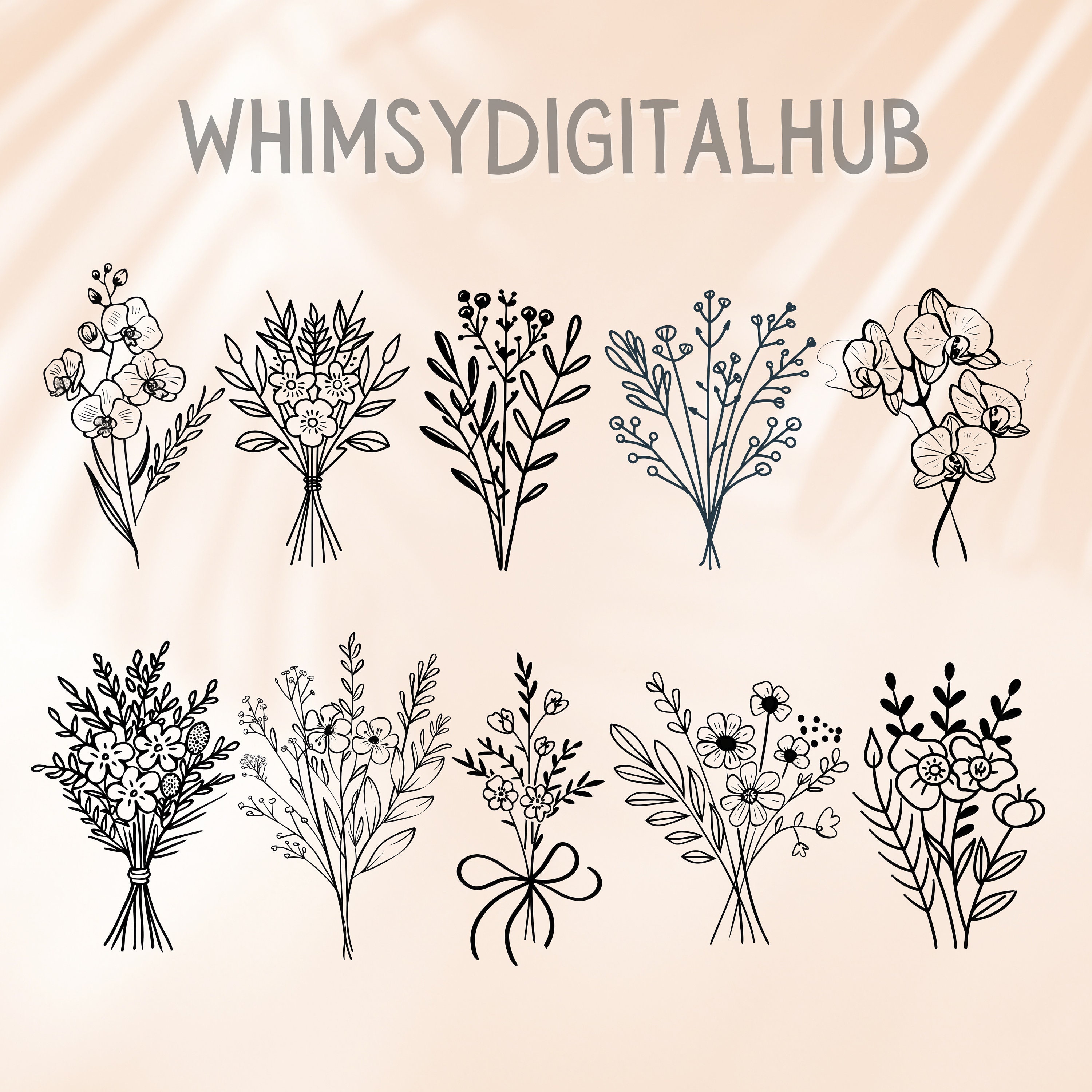 Floral Bouquet SVG Bundle Flower Bouquet Svg Wildflower Bouquet Svg ...