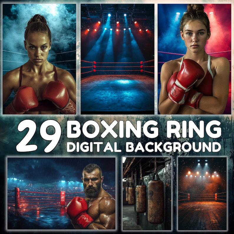 Boxing Ring Digital Backdrop: Sports Photography Background (JPG, PDF ...