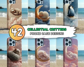 Celestial Critters Phone Case Design: Boho Sublimation Art (Digital Download)