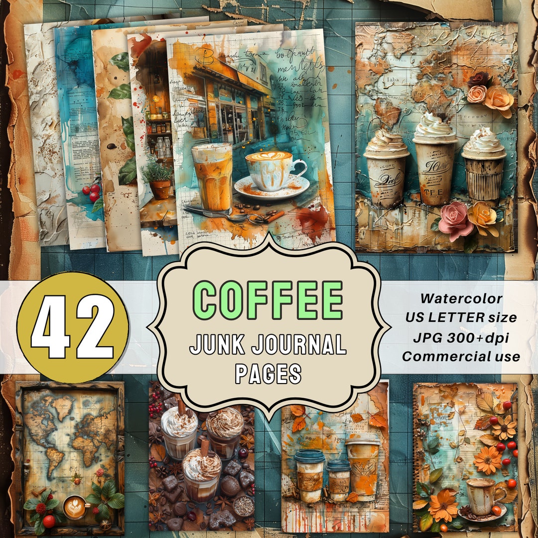 Coffee Junk Journal Pages Watercolor Coffee Junk Journal Printables ...