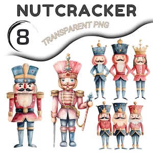 Clipart Schiaccianoci ad acquerello Schiaccianoci PNG grafico Schiaccianoci PNG trasparente Schiaccianoci PNG Clipart Bundle Clipart di Natale