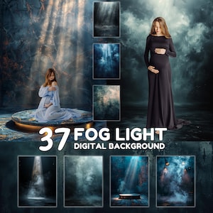 Fondos digitales con efecto de niebla y focos: superposiciones de Photoshop con efectos de iluminación (descarga digital)