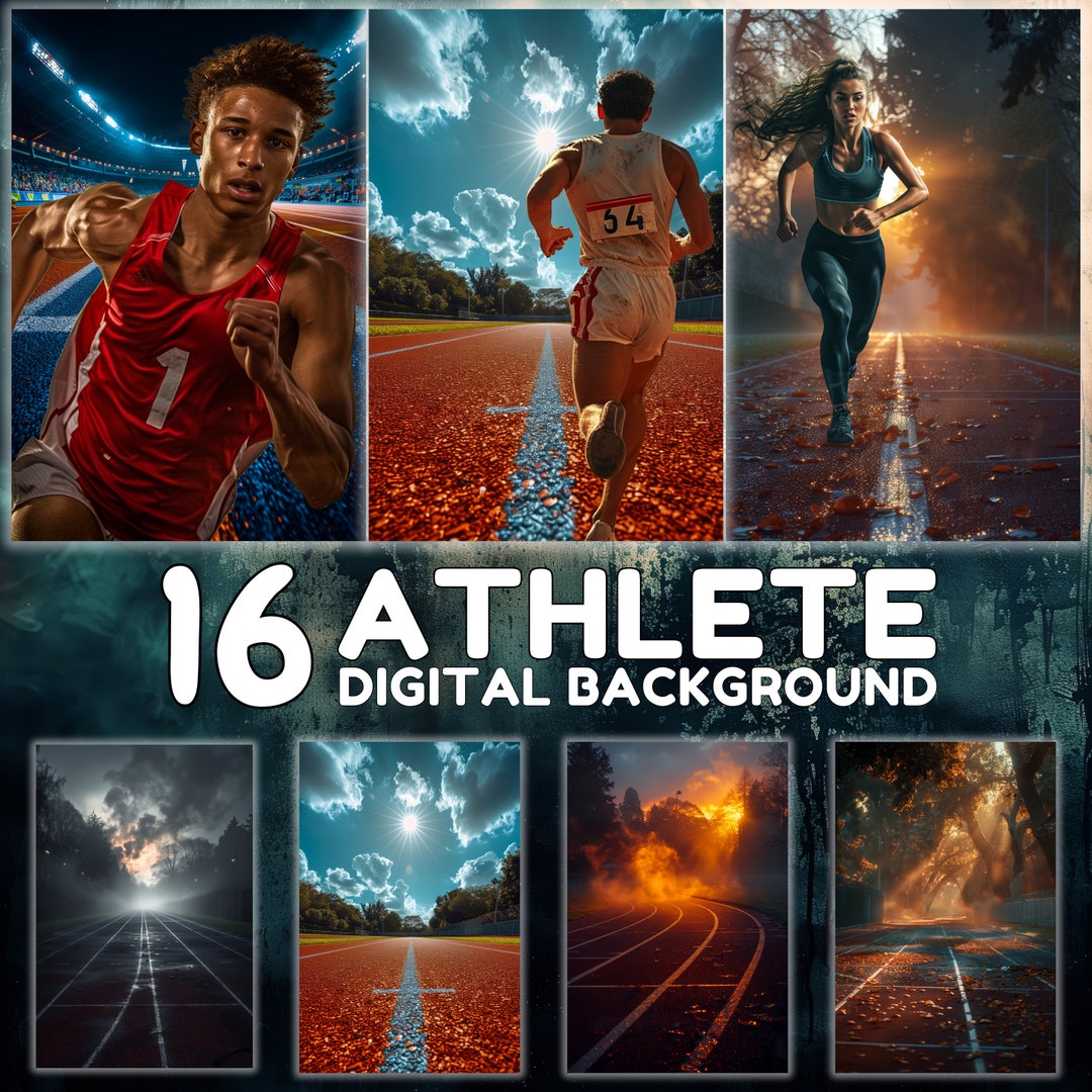 Running Track Digital Backgrounds: Athlete Sport Overlays (JPG) - Etsy