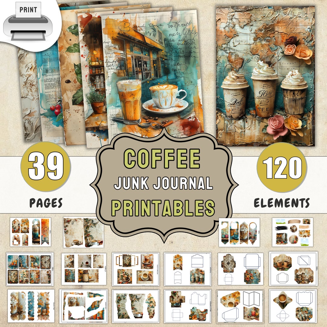 Coffee Junk Journal Printables Coffee Journal DIY Kit Latte Junk ...