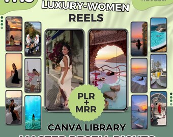 1115 Luxury Women Reels: Social Media Templates (PLR & MRR)