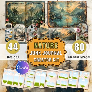 Nature Junk Journal Kit Nature Crafting Printables Kit Natur Verzierungen Printable Natur Junk Journal Seiten Folio Junk Journal Nature