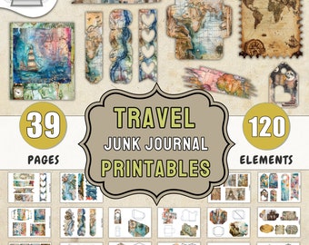 Travel Junk Journal Printables: DIY Kit with Ephemera (PDF)