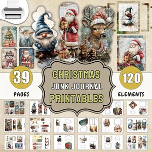 Weihnachten Junk Journal Printables Weihnachten Journal DIY Kit Weihnachten Junk Journal Seiten Folio Junk Journal Zubehör Printable Weihnachten