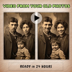 Video Memories from Photo Custom Animation from Photo Portrait Animation Video Digital Art from Photo Animated Clip Unique Gift Idea in MP4
