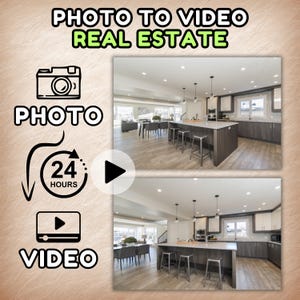 Real Estate Video from Photo Custom Animation from Photo Apartment Video from Photo Animated Clip Business Gift Idea Video House Video MP4