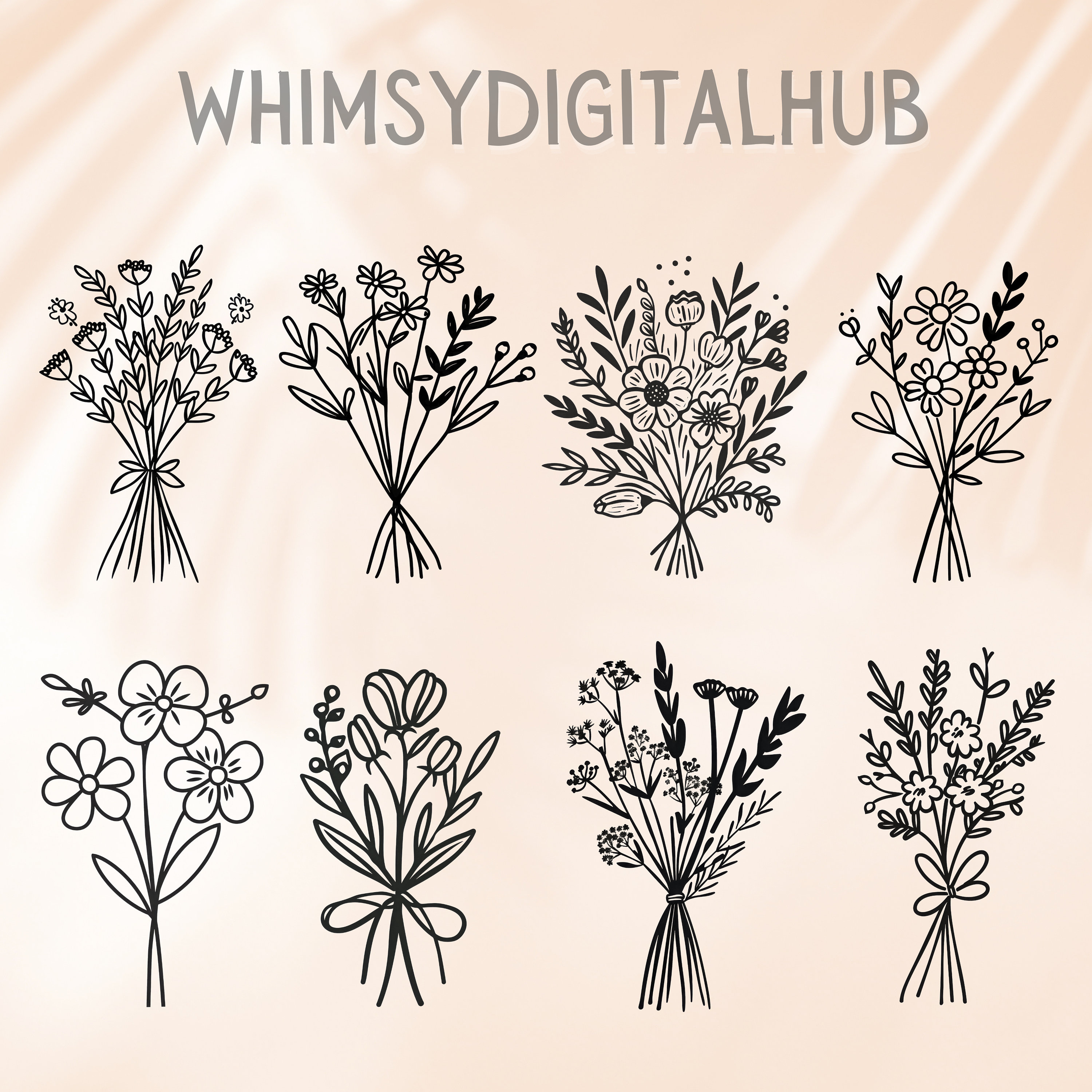 Floral Bouquet SVG Bundle Flower Bouquet Svg Wildflower Bouquet Svg ...