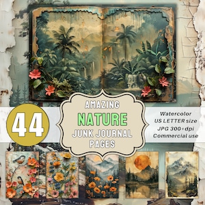 Nature Junk Journal Pages Nature Junk Journal Printable Pages Vintage Nature Scrapbook Paper Nature Printable Journal Papers Nature