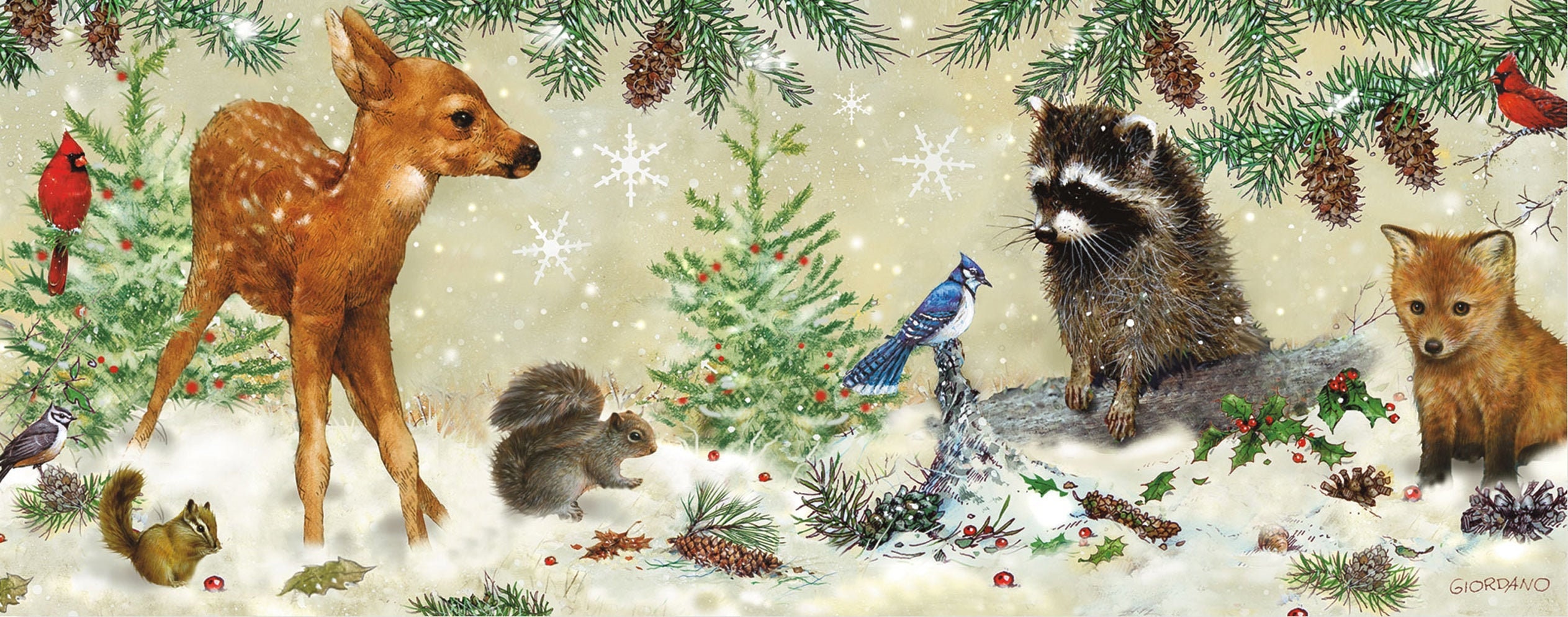 Winter Forest Friends Panoramic Boxed Holiday Cards Etsy