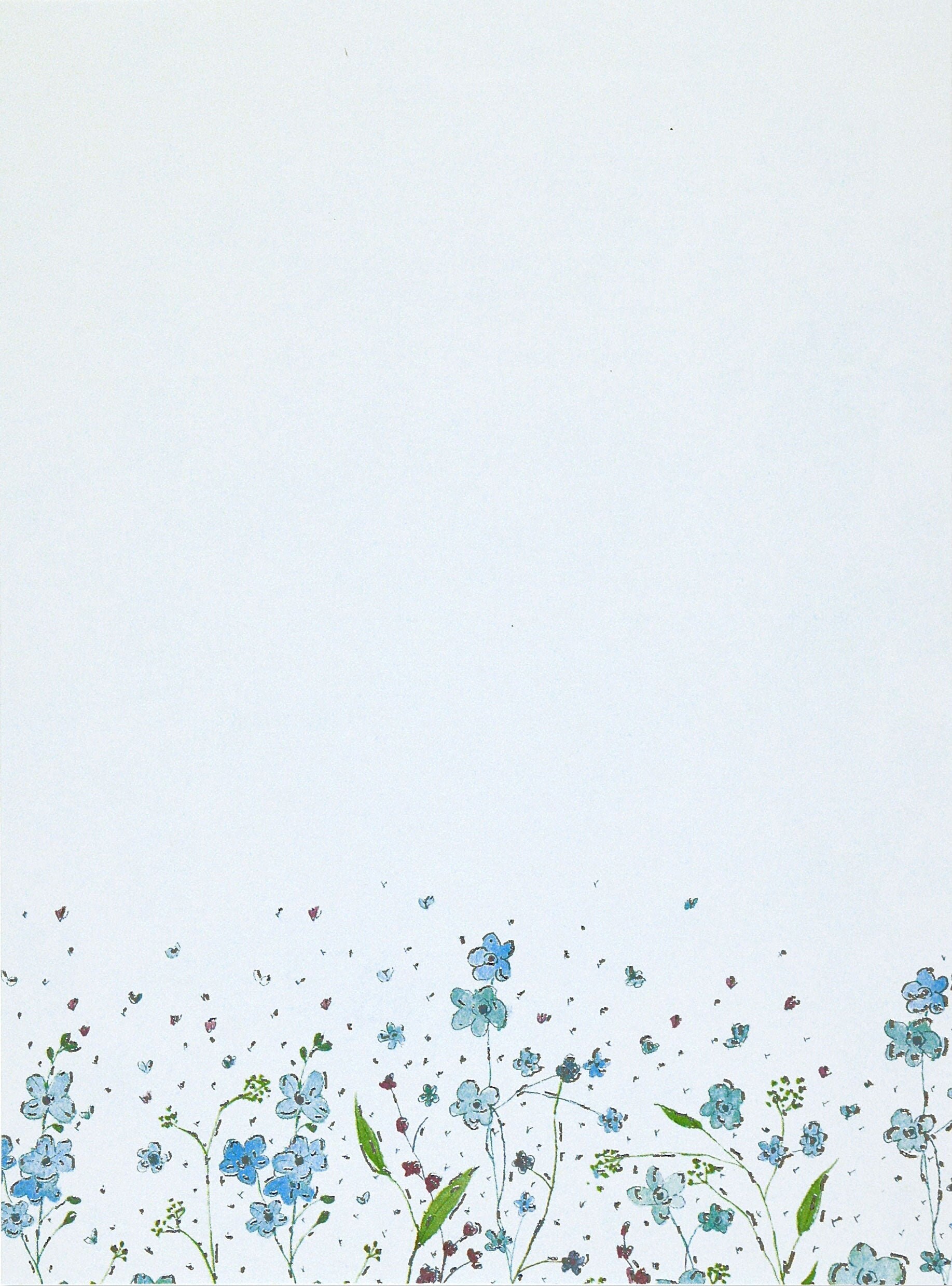 Blue Flowers Stationery Set - Etsy