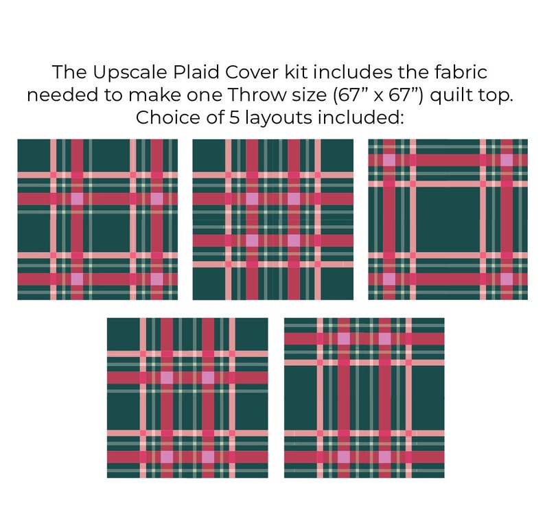 Upscale Plaid Quilt Pattern by Lo & Behold Stitchery PAPER Pattern, Christmas Quilt Pattern, Modern Quilt Pattern image 6