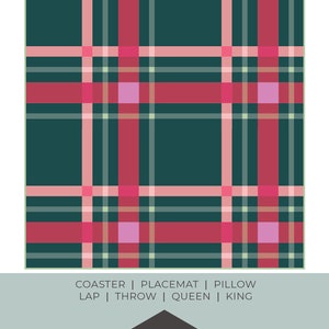 Upscale Plaid Quilt Pattern by Lo & Behold Stitchery PAPER Pattern, Christmas Quilt Pattern, Modern Quilt Pattern image 2