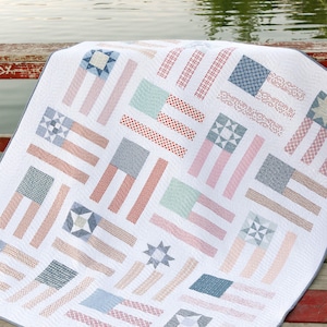 Fly the Flag Quilt Pattern by Amy Smart Diary of a Quilter - PAPER Pattern July 4th Patriotic American Flag Quilt Pattern