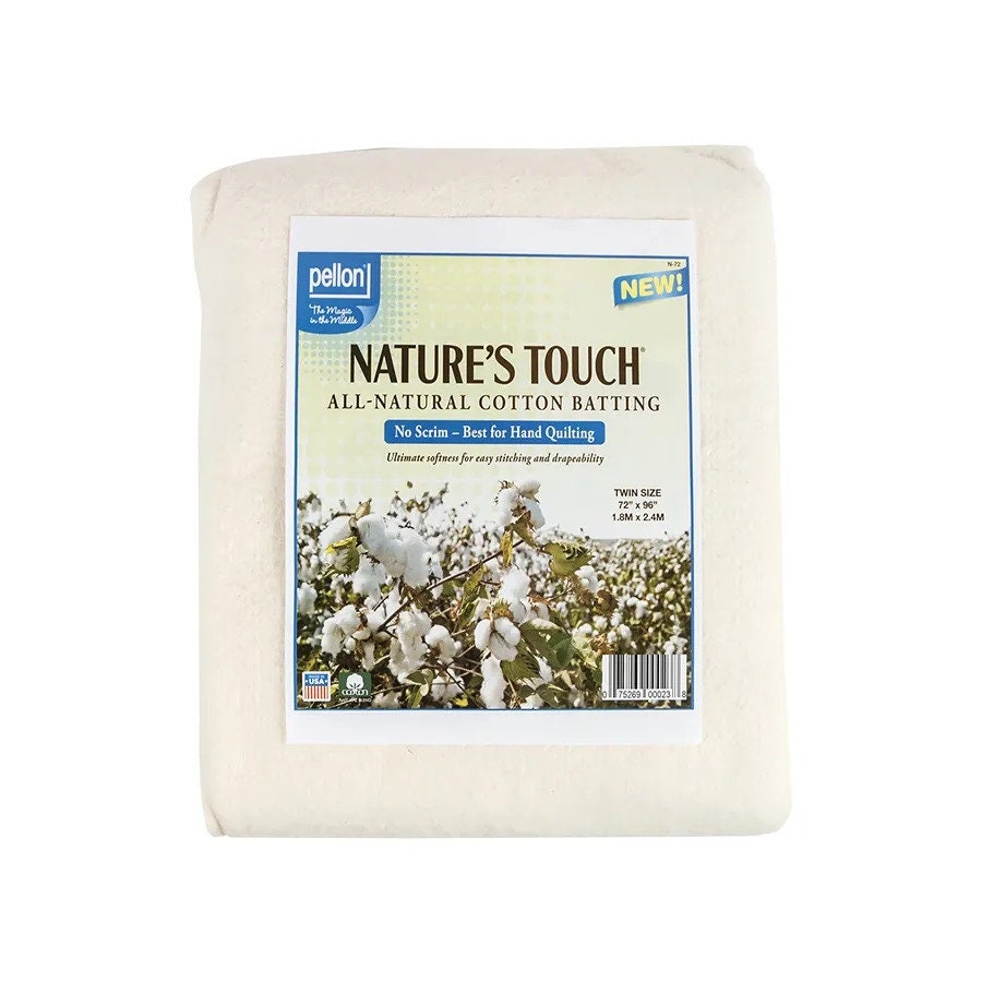 Pellon Natures Touch Natural Cotton Batting, 96 Wide, 2 Sizes - 9 Yard Bolt