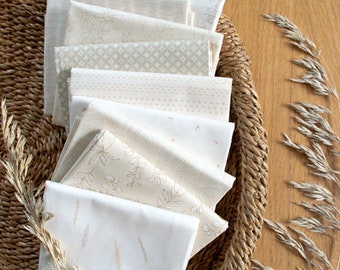Soften the Volume Fat Quarter Bundle by Art Gallery Fabrics, Half Yard Bundle, One Yard Bundle, Cotton Fabric, Low Volume White Cream Fabric