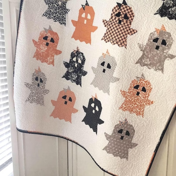 Boo! Ghost Quilt Pattern by The Pattern Basket - PAPER Pattern,  Halloween and Fall Quilt Pattern