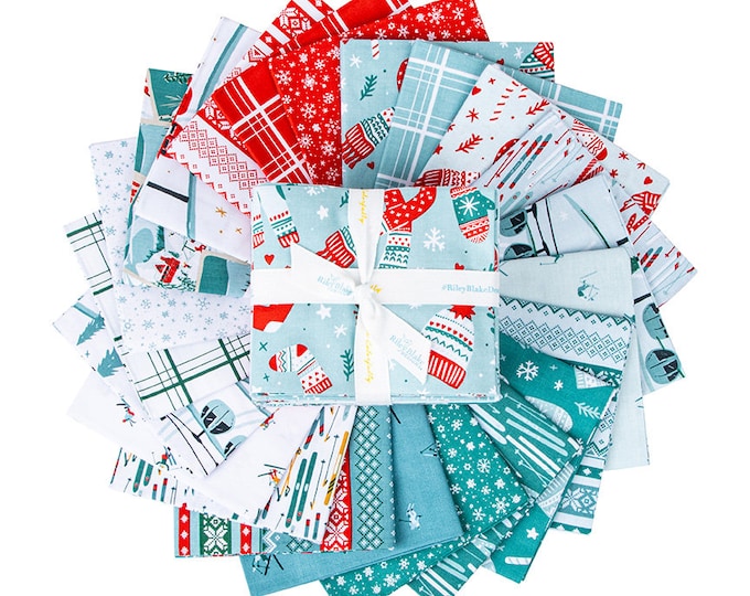 Ski Hill Christmas Fat Quarter Bundle by Corinne Wells for Riley Blake ...