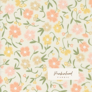 Flower Girl Flower Fields Porcelain 31730 11 by Heather Briggs My Sew Quilty Life Moda Peach Pink Green Yellow Floral Cotton Quilting Fabric