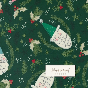 Cozy Wonderland Santa Pine Green by Fancy That Design House for Moda Retro Vintage Christmas Holiday Cotton Quilting Fabric by yard