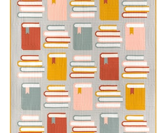 Book Nook Quilt Pattern by Pen + Paper Patterns - PAPER Pattern, Modern Quilt Pattern, Book Quilt Pattern