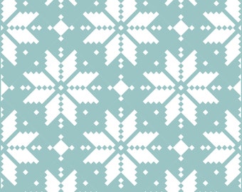 Knitted Star Quilt Kit Aqua Blue Green and White by Lo & Behold Stitchery - PAPER Pattern Christmas Sweater Modern Quilt Pattern