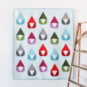 Nordic Gnome Quilt Pattern by Cotton and Joy - PAPER Pattern, Christmas Quilt Pattern, Modern Quilt Pattern