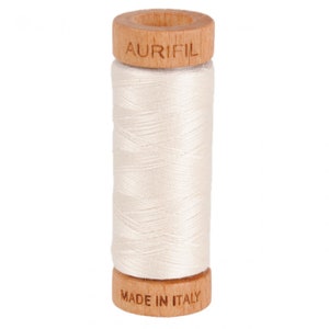 Aurifil Muslin Thread 80wt/2ply for Embroidery, English Paper Piecing EPP, Free Motion Quilting & Applique