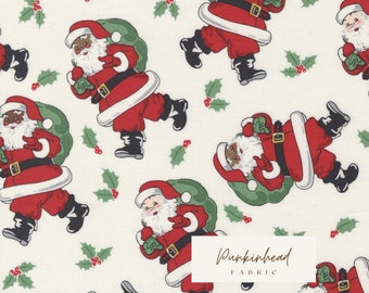 Holly Jolly Retro Vintage Santa Snow White by Urban Chiks for Moda Christmas Holiday Cotton Quilting Fabric Fabric by the yard