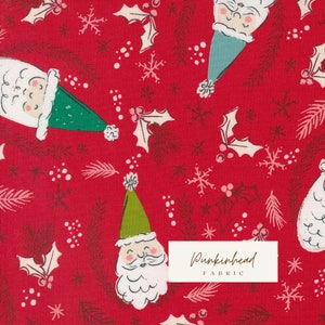 Cozy Wonderland Santa Berry by Fancy That Design House for Moda Retro Ski Lodge Vintage Christmas Holiday Cotton Quilting Fabric by the yard