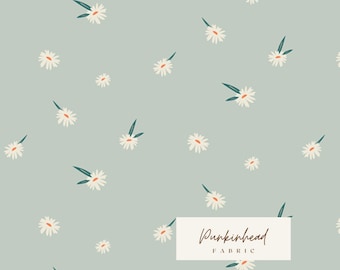 Dancing Daisies from Campsite Capsule by Art Gallery Fabrics, Cotton Quilting Fabric by the Yard, Blue Floral Fabric