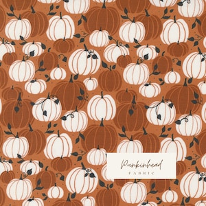 Spellbound Orange & White Pumpkin Halloween Fall Cotton Quilting Fabric by Sweetfire Road for Moda, Quilting Fabric by the yard