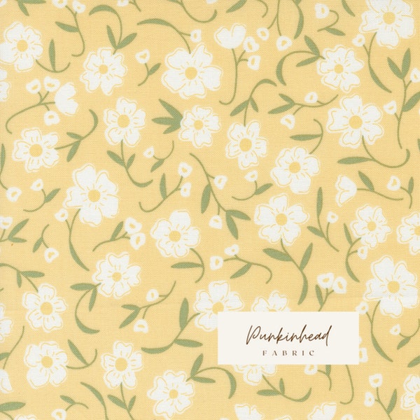 Flower Girl Flower Fields Buttermilk 31730 14 by Heather Briggs My Sew Quilty Life Moda Yellow White Floral Cotton Quilting Fabric