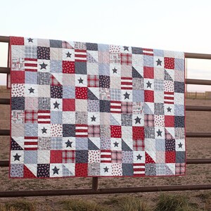 Stars and Stripes Americana Quilt Pattern by Sweetwater - PAPER Pattern Fourth of July Patriotic American Flag Quilt Pattern