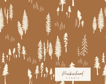 Roots of Nature Timberland Three by Art Gallery Fabrics Rust Brown Pine Tree Woodland Forest Quilting Fabric by the Yard by Bonnie Christine