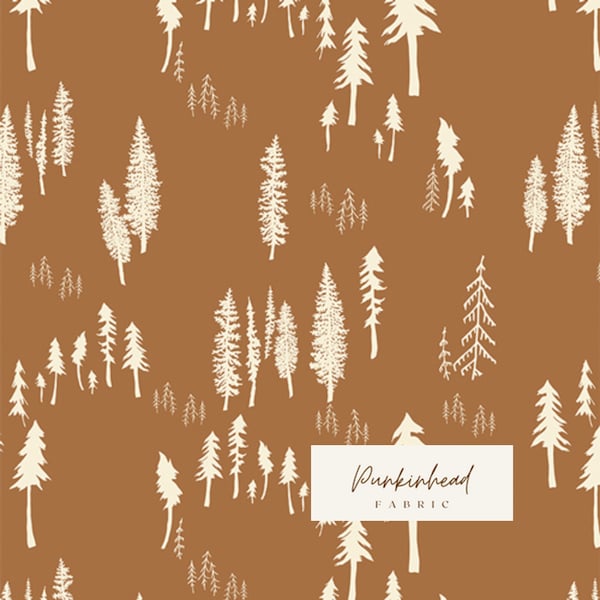 Roots of Nature Timberland Three by Art Gallery Fabrics Rust Brown Pine Tree Woodland Forest Quilting Fabric by the Yard by Bonnie Christine