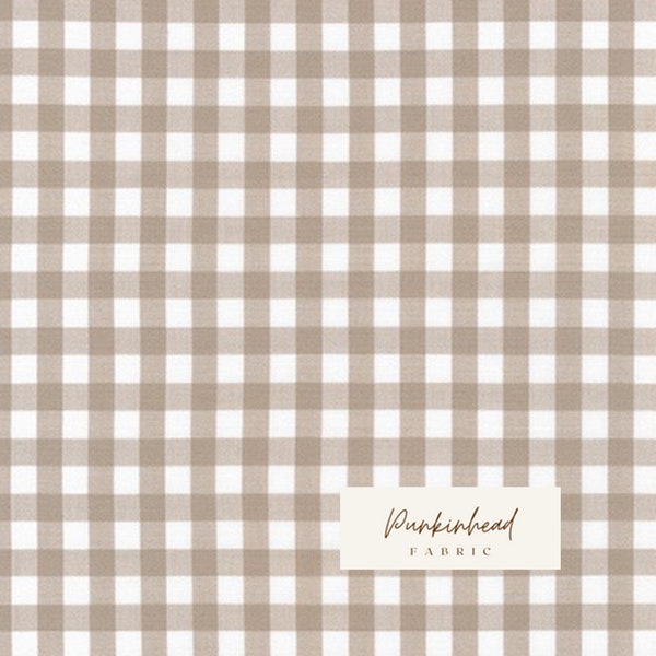 Kitchen Window Wovens Doeskin Taupe Tan Plaid Check Gingham Cotton Quilting Fabric by Robert Kaufman by the Yard